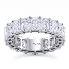 Prong Set Women Eternity Radiant Lab Grown Diamond Wedding Band Platinum 950  (7.05Ct. tw.)