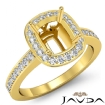 Diamond Engagement Cushion Semi Mount Halo Pre-Set Ring 14k Yellow Gold 0.36Ct - javda.com 