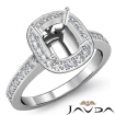 Diamond Engagement Cushion Semi Mount Halo Pre-Set Ring 18k White Gold 0.36Ct - javda.com 