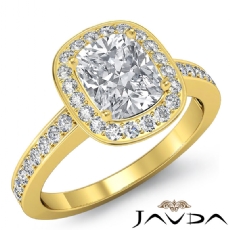 Halo Pave Filigree Design diamond  14k Gold Yellow