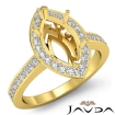 Diamond Engagement Halo Pave Setting Ring Marquise Semi Mount 18k Yellow Gold 0.38Ct - javda.com 