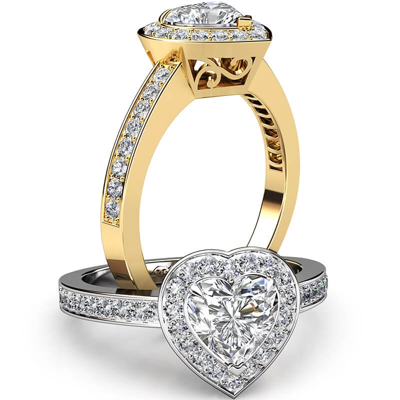 Halo Micro Pave Set Filigree diamond Hot Deals 14k Gold Yellow