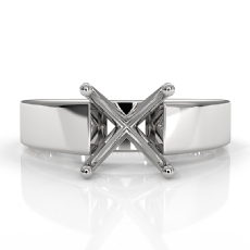 7gm 5.5m Cathedral Engagement Solitaire Ring Setting 14k White Gold Semi Mount