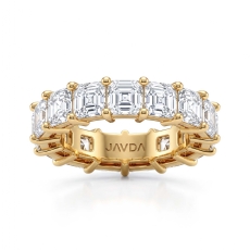 Asscher Cut Lab Grown Diamond Women Eternity Wedding Band 18k Gold Yellow  (9Ct. tw.)