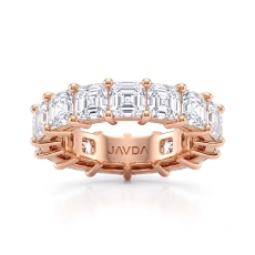 Asscher Cut Lab Grown Diamond Women Eternity Wedding Band 14k Rose Gold  (9Ct. tw.)