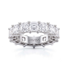 Asscher Cut Lab Grown Diamond Women Eternity Wedding Band 14k White Gold 9Ctw