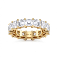 Asscher Lab Grown Diamond Women's Eternity Wedding Band in 18k Gold Yellow  (8.25Ct. tw.)