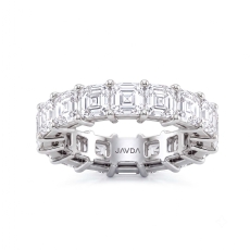 Asscher Lab Grown Diamond Women's Eternity Wedding Band 14k White Gold 8.25Ctw.