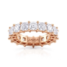 Asscher Lab Grown Diamond Women's Eternity Wedding Band 14k Rose Gold  (7.4Ct. tw.)