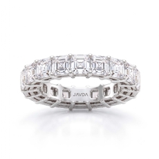 Women Wedding Band Asscher Shared Prong Lab Grown Diamond 14k White Gold 6.5Ctw