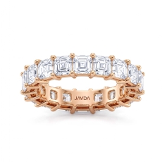 Women's Wedding Band Asscher Shared Prong Lab Grown Diamond 14k Rose Gold  (5.3Ct. tw.)