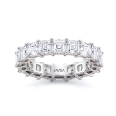 Women's Wedding Band Asscher Shared Prong Lab Grown Diamond 14k W Gold 5.3ctw