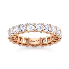 Asscher Lab Grown Diamond Women's Eternity Wedding Band 14k Rose Gold  (4.7Ct. tw.)