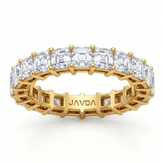 Asscher Lab Grown Diamond Shared Prong Women's Wedding Band 14k Gold Yellow  (3.8Ct. tw.)