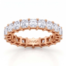 Asscher Lab Grown Diamond Shared Prong Women's Wedding Band 14k Rose Gold  (3.8Ct. tw.)