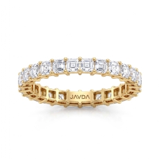 Women's Wedding Band Asscher Shared Prong Lab Grown Diamond 14k Gold Yellow  (2.2Ct. tw.)