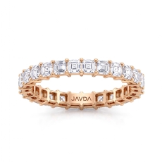 Women's Wedding Band Asscher Shared Prong Lab Grown Diamond 14k Rose Gold  (2.2Ct. tw.)