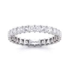 Women's Wedding Band Asscher Shared Prong Lab Grown Diamond 14k W Gold 2.2Ctw