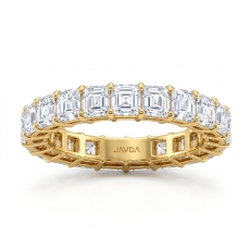 Asscher Cut Diamond Women's Eternity Wedding Band Ring 18k Gold Yellow  (3.55Ct. tw.)