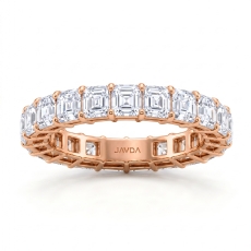 Asscher Cut Diamond Women's Eternity Wedding Band Ring 14k Rose Gold  (3.55Ct. tw.)