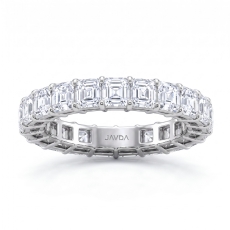Asscher Cut Diamond Women's Eternity Wedding Band Ring 14k White Gold 3.55Ct