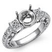 3 Stone Diamond Engagement Ring Princess Round Setting 14k White Gold 0.4Ct - javda.com 