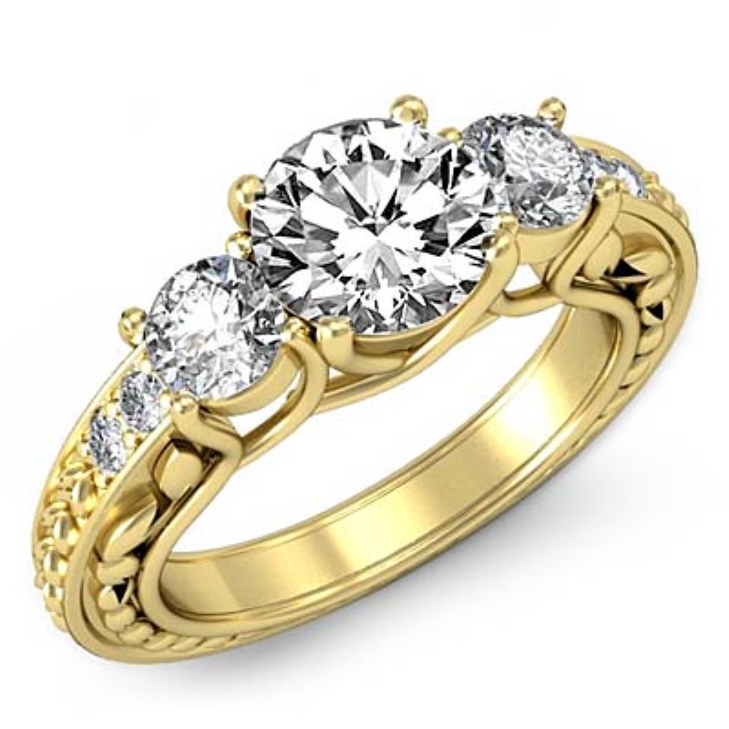  diamond Ring 18k Gold Yellow