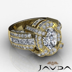 Celebrity Style Triple Band diamond Ring 14k Gold Yellow