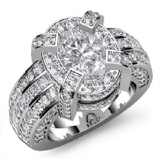 Celebrity Style Triple Band diamond Ring 14k Gold White