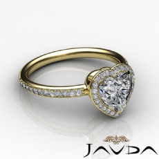Pave Setting Halo Sidestone diamond Ring 18k Gold Yellow