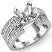 1.25Ct Princess Diamond Semi Mount Engagement Ring 14k White Gold 4Prong Setting