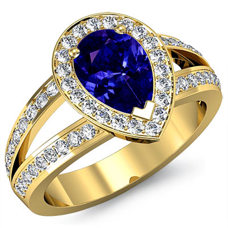  Pear diamond  Ring in 18k Gold Yellow