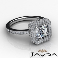 Crown Halo Petite Pave Set diamond Ring 14k Gold White
