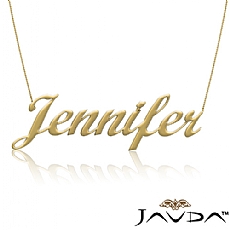 Gold Filled Jennifer Name Custom Necklace Personalized Pendant 14k Yellow Gold