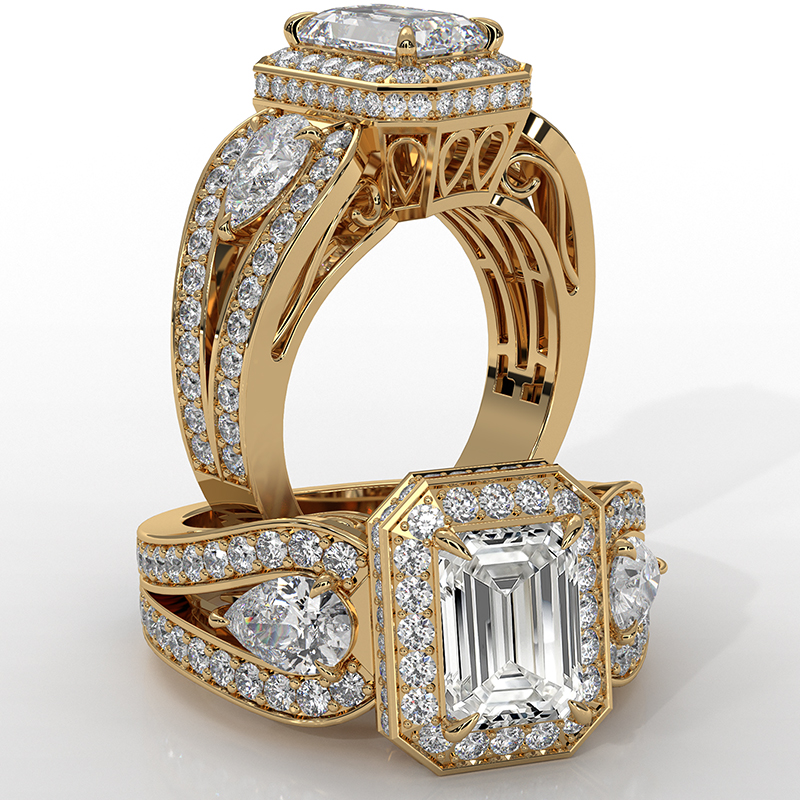  diamond Ring 14k Gold Yellow