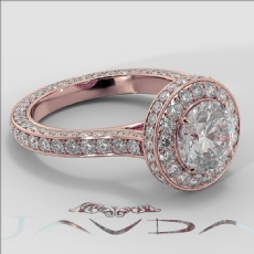 Cathedral Circa Halo Pave Set diamond Ring 18k Rose Gold