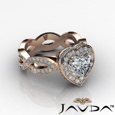 Circa Halo Pave Twisted Shank diamond Ring 14k Rose Gold