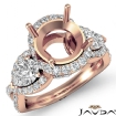 Three 3 Stone Diamond Anniversary Pear Round Semi Mount Ring 18k Rose Gold 1.5Ct - javda.com 