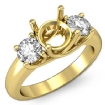 Round Semi Mount Diamond 3 Stone Engagement Ring 18k Yellow Gold 0.8Ct - javda.com 