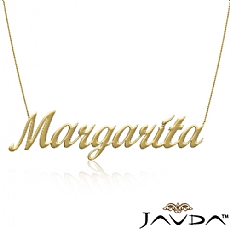 14k Yellow Gold Margarita Name Personalized Gold Filled Custom Necklace Pendant