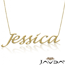 Custom Made Jessica Name Plate Necklace Personalized Pendant in 14k Yellow Gold