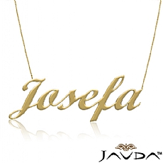 Script Font Personalized Josefa Name Custom Pendant Necklace in 14k Yellow Gold