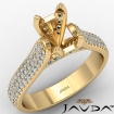 Halo Pave Set Diamond Engagement Emerald Semi Mount Ring 14k Yellow Gold 1.45Ct - javda.com 
