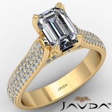 High Setting Petite Pave Set diamond Ring 14k Gold Yellow