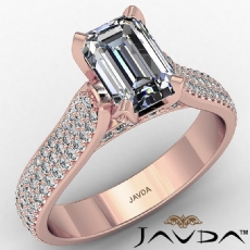 High Setting Petite Pave Set diamond Ring 14k Rose Gold