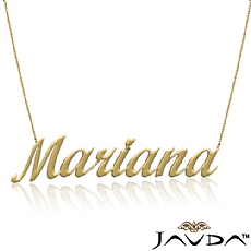 Mariana Cursive Name Personalized Filled Pendant Custom Necklace 14k Yellow Gold