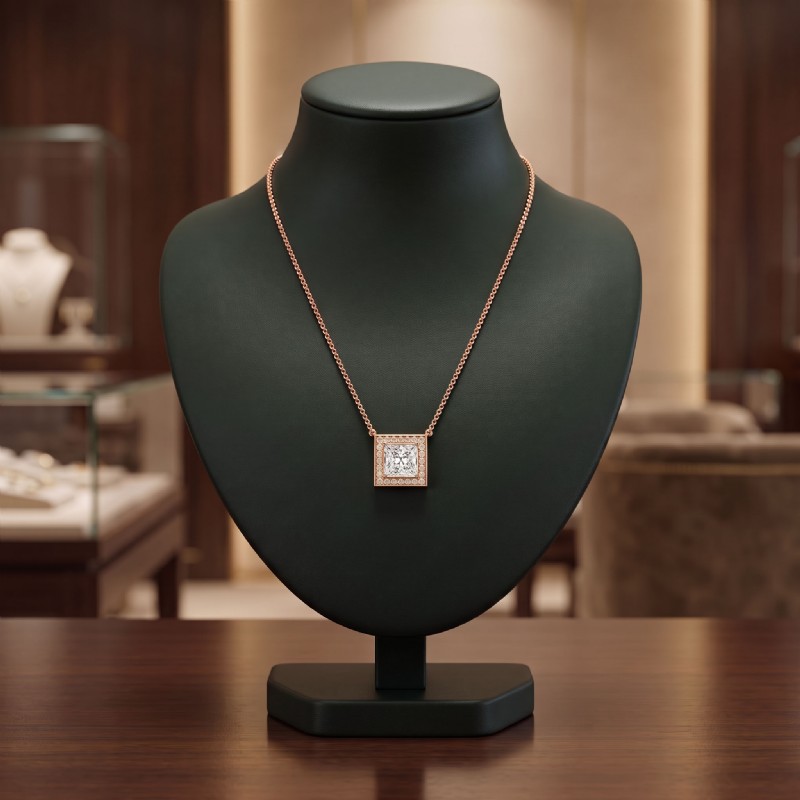  diamond Pendant 14k Rose Gold
