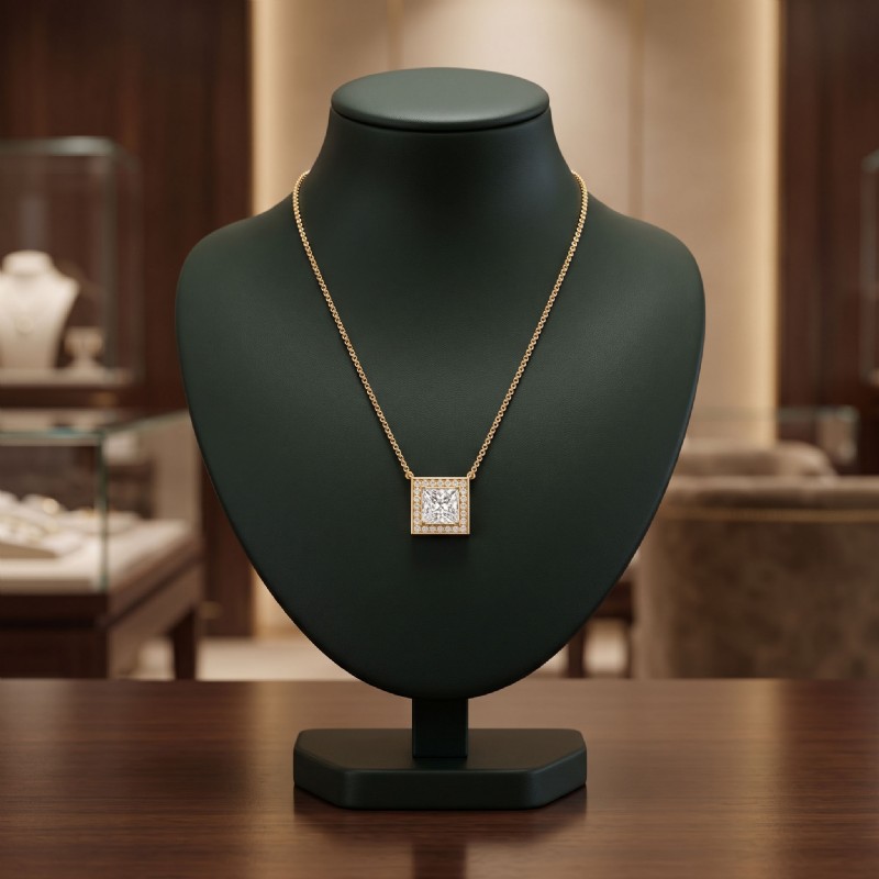  diamond Pendant 18k Gold Yellow