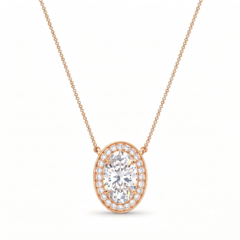  diamond Pendant 14k Rose Gold