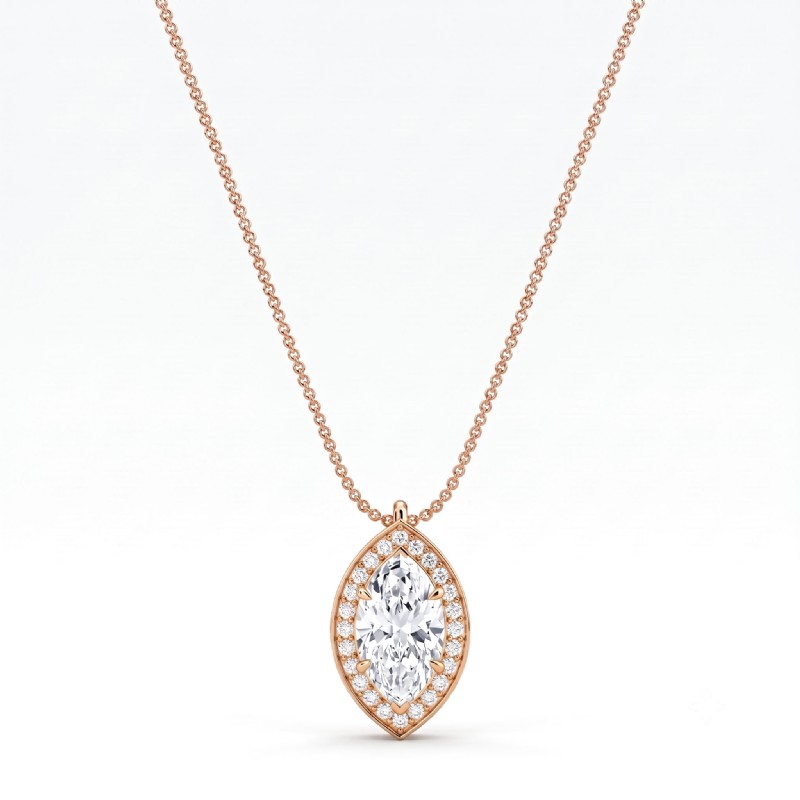  diamond Pendant 14k Rose Gold